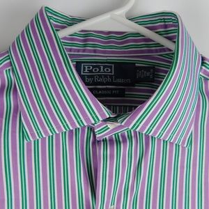 Polo by Ralph Lauren Purple & Green Striped Shirt